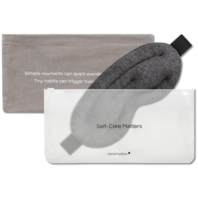 OSTRICH PILLOW Ostrichpillow Hot & Cold Eye Mask - Clay Beads Hot Cold and Compression Therapy for Dark Circles, Eye Bags, Dry Eyes, Headaches, Migraines - Velcro Closure 2 Protective Bags Included - Image 4